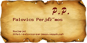 Palovics Perjámos névjegykártya